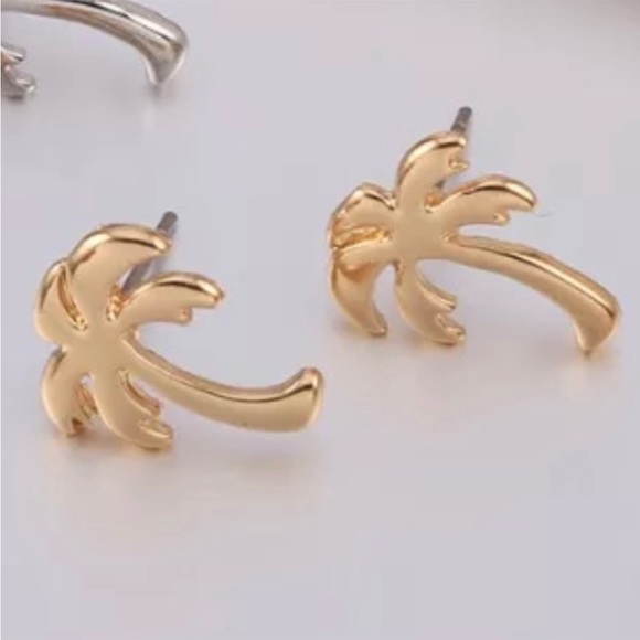 Palm Tree Stud Earrings - Picture 2 of 2